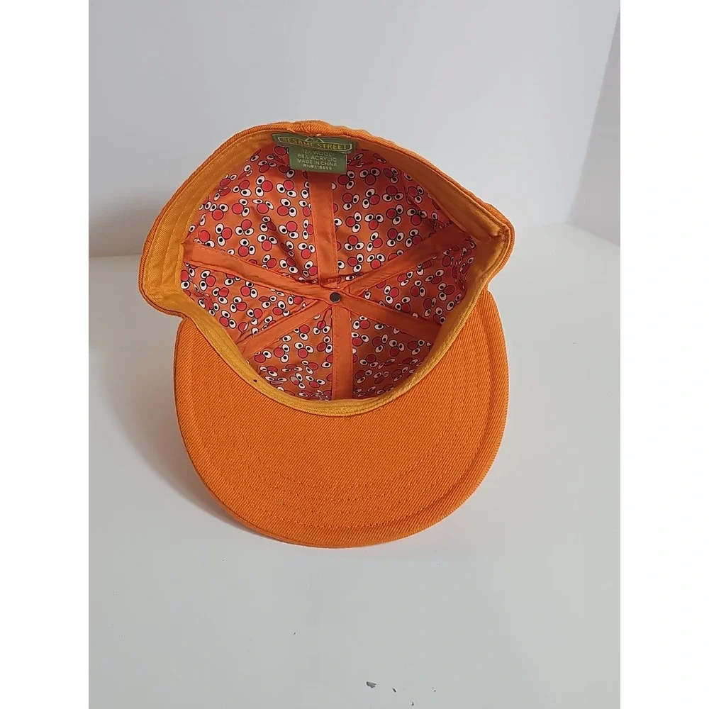 Vintage Sesame Street Ernie Hat Fitted Size 7 1/2 Orange Embroidered Wool Blend